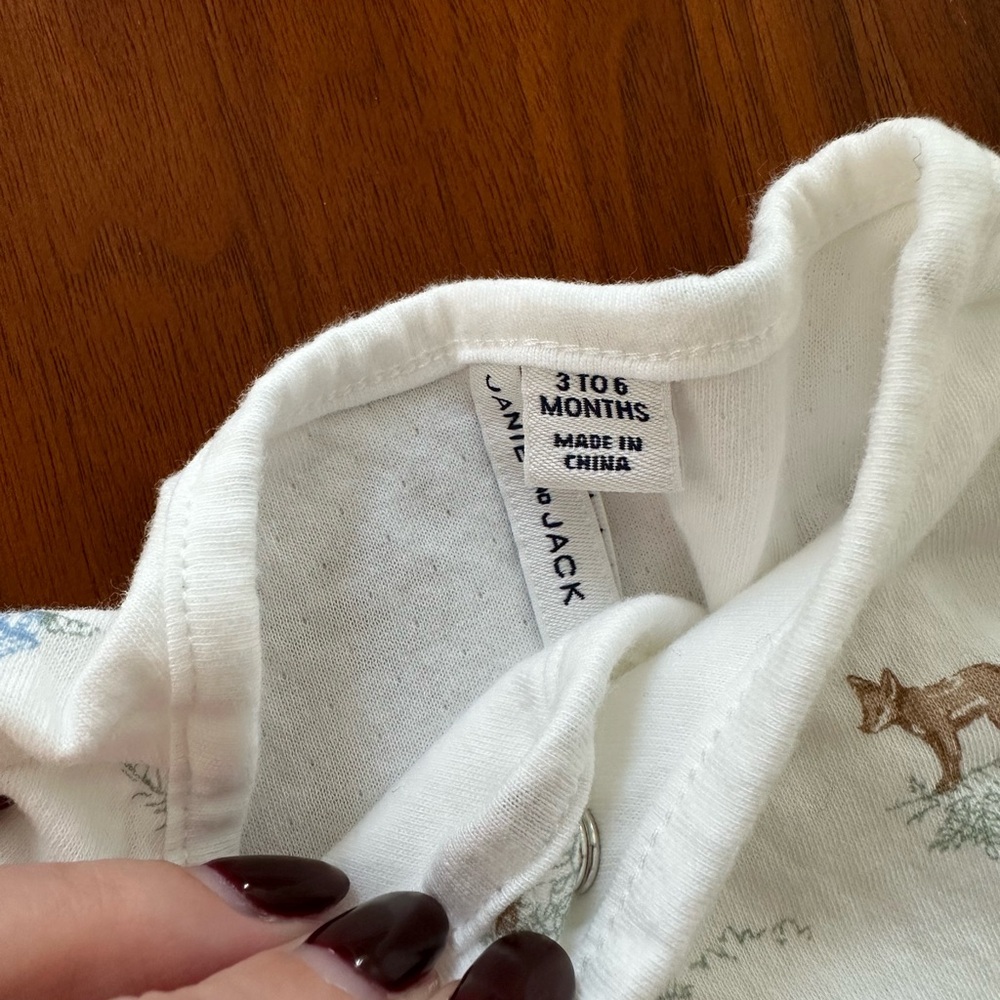 NWOT Janie & Jack woodland forest animals long kimono style footed onesie - Picture 5 of 8